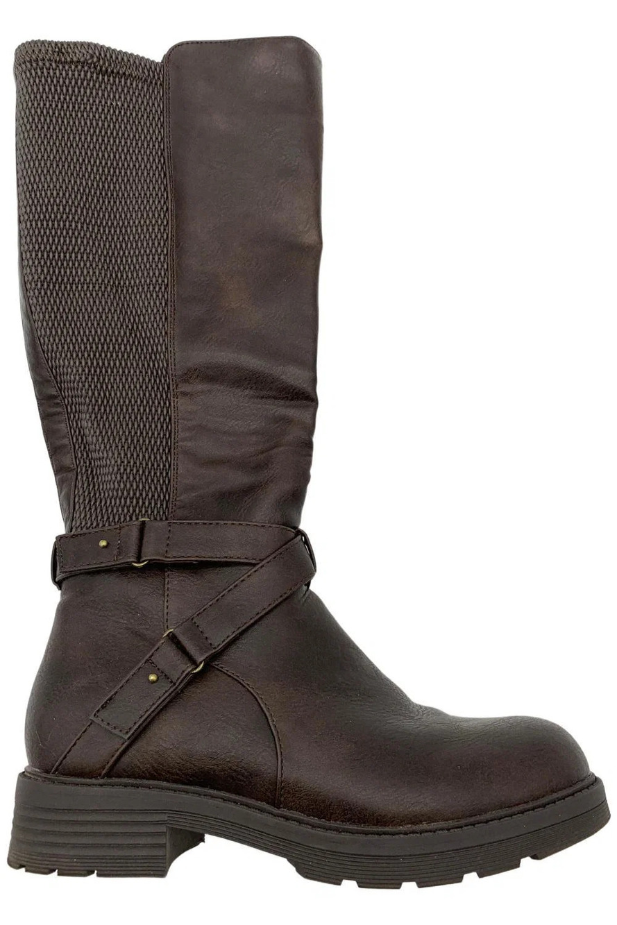 Easy Works Women's Austyn Zip Tall Shift Boots Brown - Wide